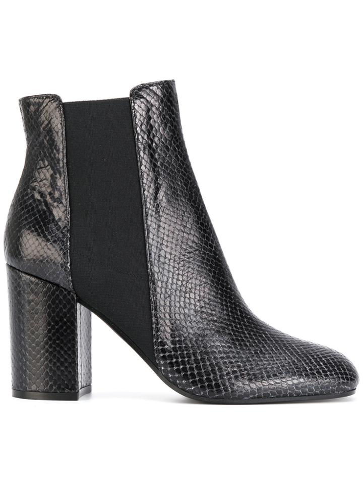 Pollini Snakeskin Effect Chelsea Boots - Black