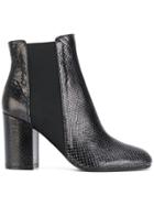 Pollini Snakeskin Effect Chelsea Boots - Black