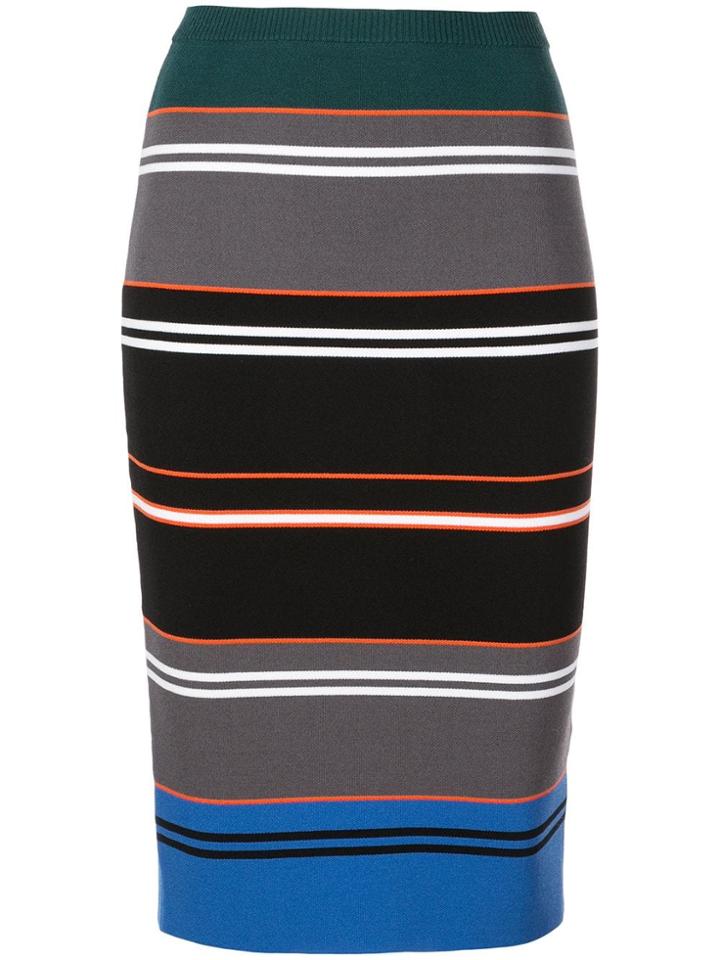 Nicole Miller Striped Knit Pencil Skirt - Multicolour