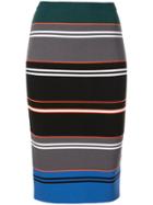 Nicole Miller Striped Knit Pencil Skirt - Multicolour