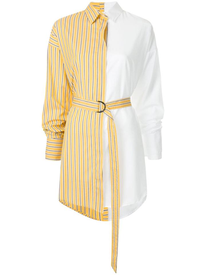 Strateas Carlucci Bi-sect Macro Shirt Dress - Yellow & Orange