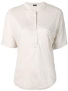 Joseph Button Placket Linen T-shirt - Neutrals