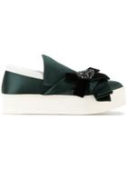 No21 Embellished Bow Slip-on Sneakers - Green
