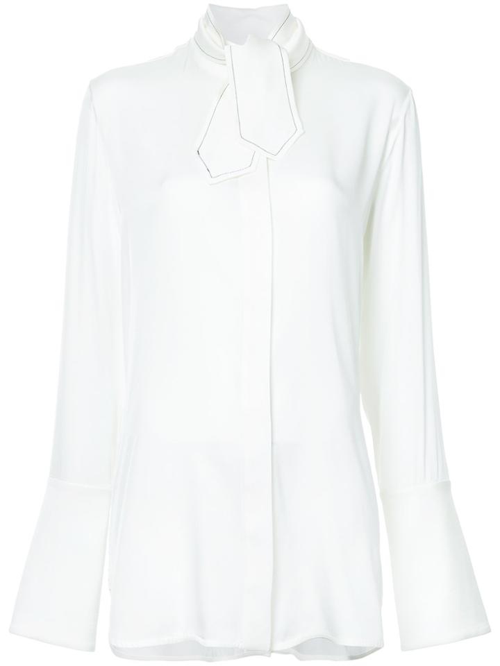 Ellery Ride Lonesome Neck-tie Shirt - White