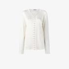 Balmain Lace-up Long Sleeve Top, Women's, Size: 40, White, Linen/flax