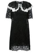 Dolce & Gabbana Sheer Collar Lace Dress, Women's, Size: 36, Black, Silk/cotton/polyamide/viscose
