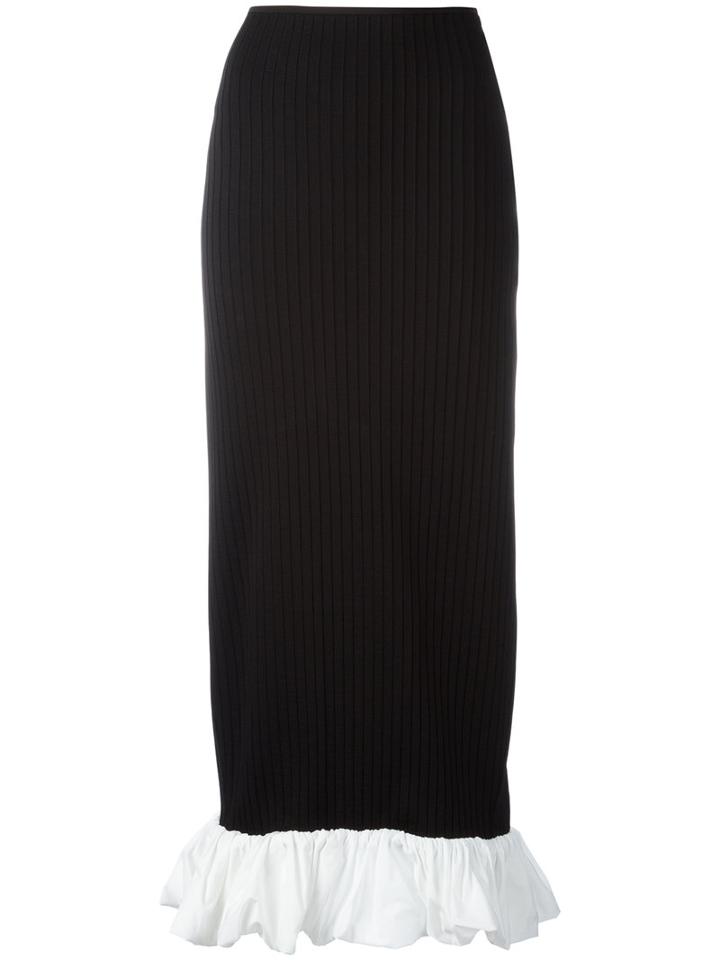 Ellery - Frill Hem Skirt - Women - Nylon/polyester/spandex/elastane/viscose - 8, Women's, Black, Nylon/polyester/spandex/elastane/viscose
