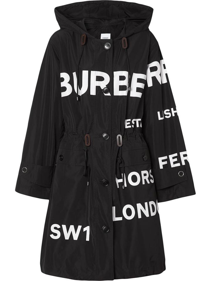 Burberry Horseferry Print Nylon Parka - Black
