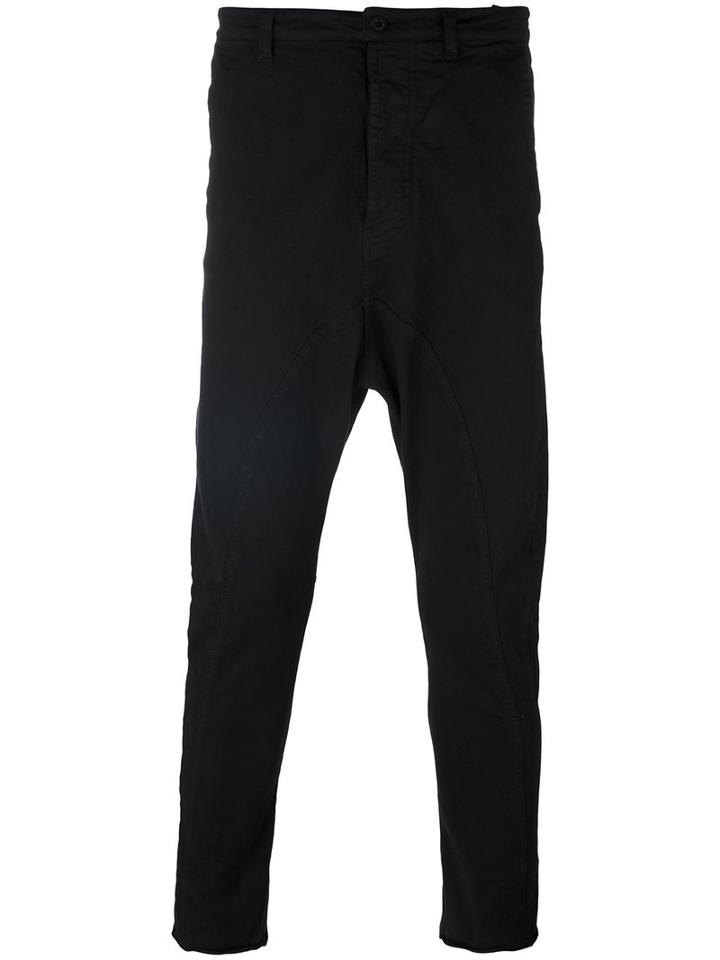 Poème Bohémien Twisted Drop Crotch Trousers, Men's, Size: 48, Black, Cotton/spandex/elastane