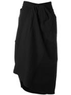 Atelier Suppan Ruched Detail Wrap Skirt, Women's, Size: 1, Black, Cotton