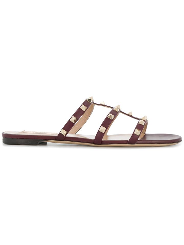 Valentino Valentino Garavani Rockstud Flat Sandals - Red