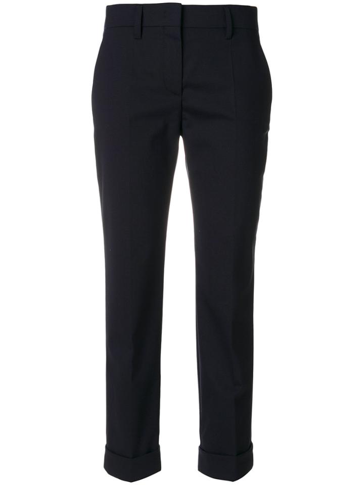 Prada Turn Up Hems Trousers - Blue
