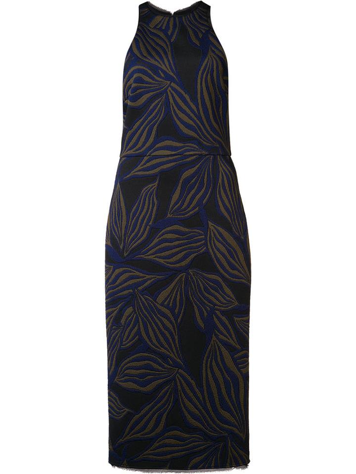 Jason Wu Patterned Sleeveless Midi Dress, Women's, Size: 10, Green, Viscose