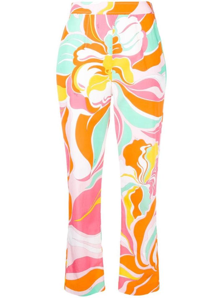 Emilio Pucci Rivera Print Tapered Trousers - Orange