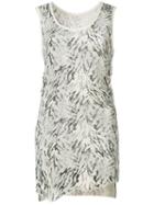 Victor Alfaro Zebra Print Knitted Tank, Women's, Size: Xs, White, Silk/cashmere