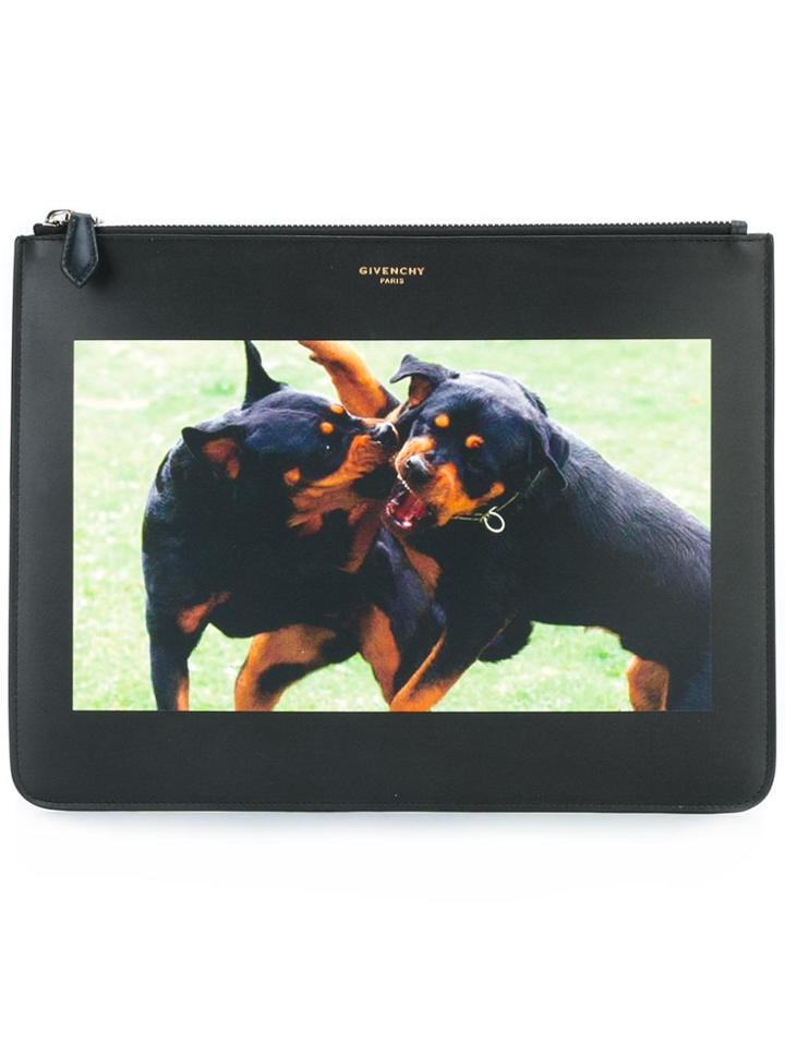 Givenchy Rottweiler Print Pouch - Black
