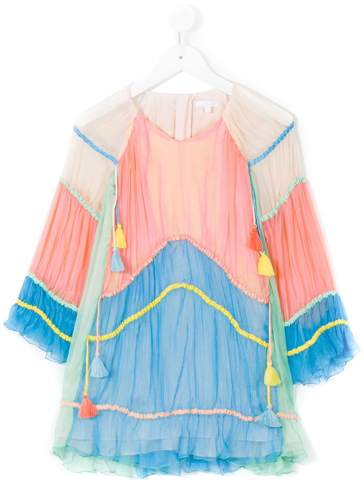 Chloé Kids - Flared Blockcolour Dress - Kids - Silk/viscose - 4 Yrs