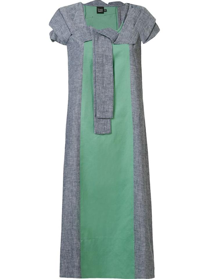 Fernanda Yamamoto Panelled Dress, Women's, Size: 40, Blue, Linen/flax/viscose