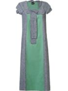 Fernanda Yamamoto Panelled Dress, Women's, Size: 40, Blue, Linen/flax/viscose