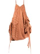 Y / Project Baggy Flared Dress - Brown