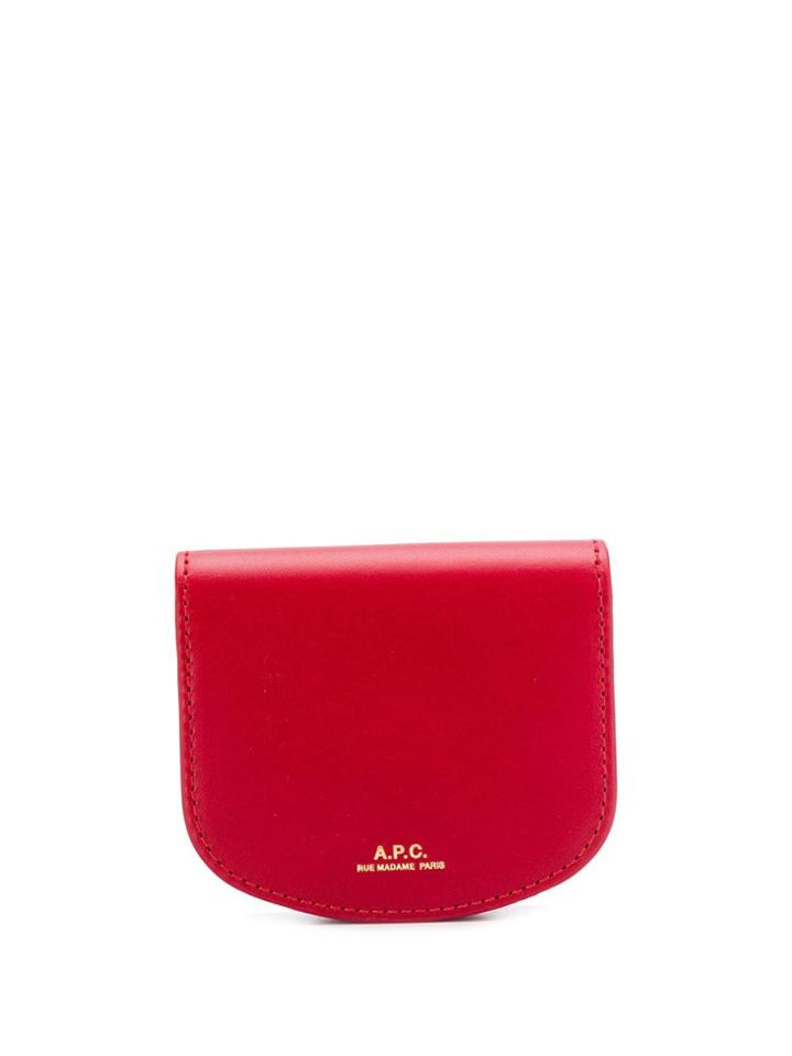 A.p.c. Foldover Logo Print Purse - Red