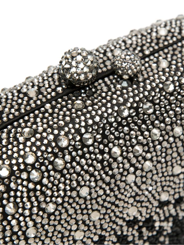 Isla Embellished Clutch - Black