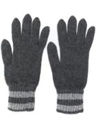Pringle Of Scotland Marl Tuck Stitch Gloves - Grey
