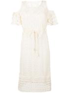 See By Chloé - Crocheted Cold Shoulder Dress - Women - Cotton - L, Nude/neutrals, Cotton