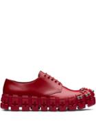 Prada Studded Chunky Derby Shoes - Red