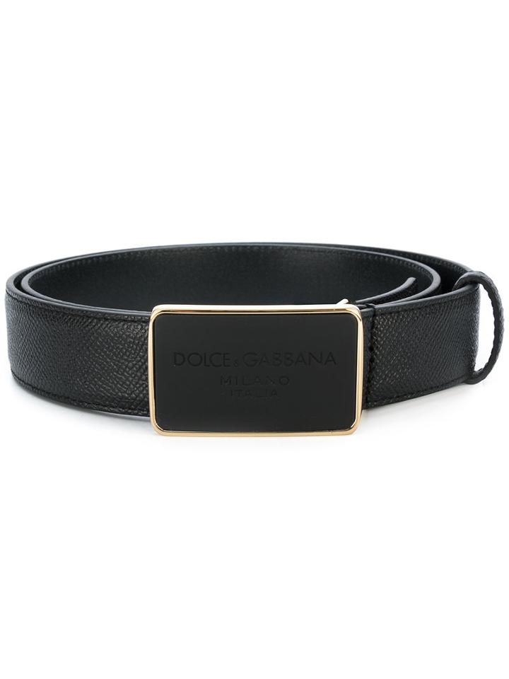 Dolce & Gabbana - Dauphine & Targhetta Belt - Men - Calf Leather - 100, Black, Calf Leather
