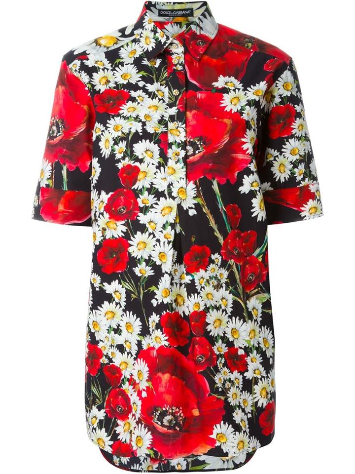 Dolce & Gabbana Daisy And Poppy Print Shirt