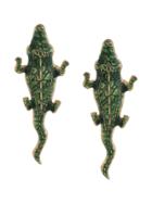 Lako Bukia X Natia Khutsishvili Crocodile Medium Earrings - Green