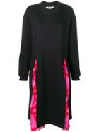 Msgm Pleated Detail Sweater Dress - Black