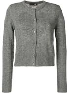 Love Moschino Cropped Heart Patch Cardigan - Grey