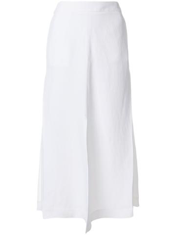 Roberta Furlanetto Pleated Side Midi Skirt - White