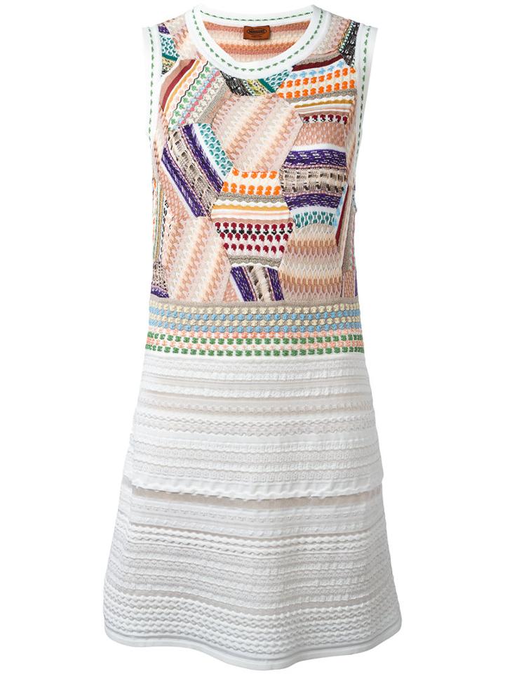 Missoni Fitted Patchwork Dress, Women's, Size: 38, Cotton/rayon/wool/silk