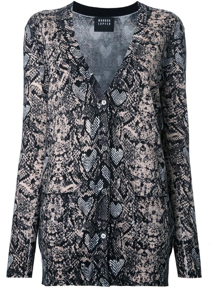 Markus Lupfer Snakeskin Print Cardigan - Multicolour