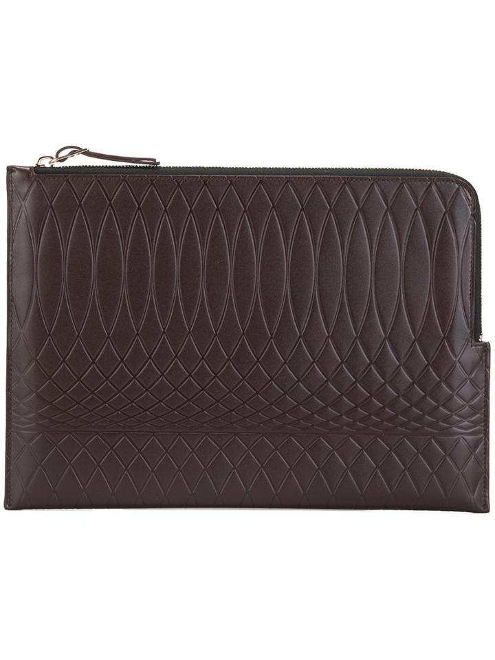Paul Smith 'no.9' Zipped Pouch, Adult Unisex, Brown, Calf Leather
