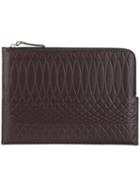 Paul Smith 'no.9' Zipped Pouch, Adult Unisex, Brown, Calf Leather