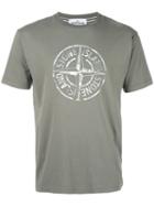 Stone Island Logo Print T-shirt, Size: Large, Green, Cotton