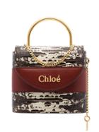 Chloé Aby Lock Lizard-effect Tote - Brown