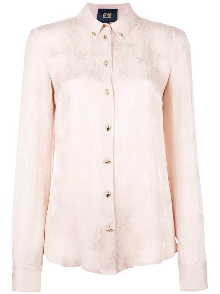 Cavalli Class Stars Print Shirt, Women's, Size: 40, Nude/neutrals, Viscose