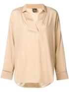 Lorena Antoniazzi Open Collar Oversized Shirt - Neutrals