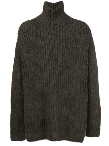 Yohji Yamamoto Fleece Botton Open Turtle - Green