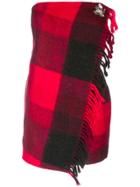 Marine Serre Fringed Wrap Dress - Red