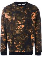 Versus Camouflage Lion Print Sweatshirt, Men's, Size: Medium, Green, Cotton/spandex/elastane