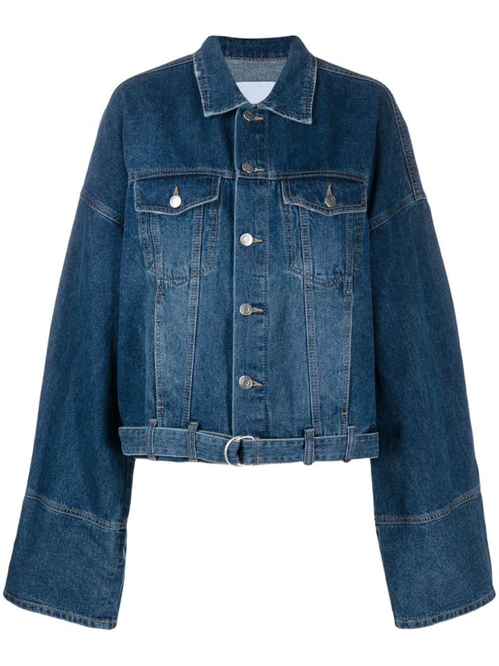 Sjyp Oversized Denim Jacket - Blue