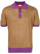 Etro Two-tone Button Polo Shirt - Brown