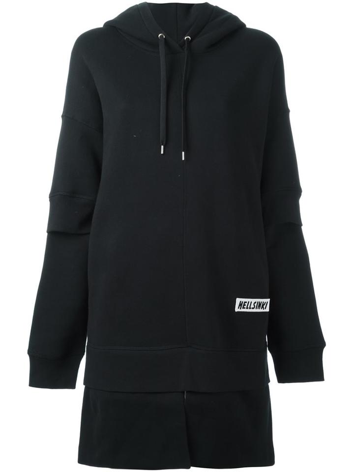 Aalto Oversized Layered Hoodie, Women's, Size: 38, Black, Cotton/viscose