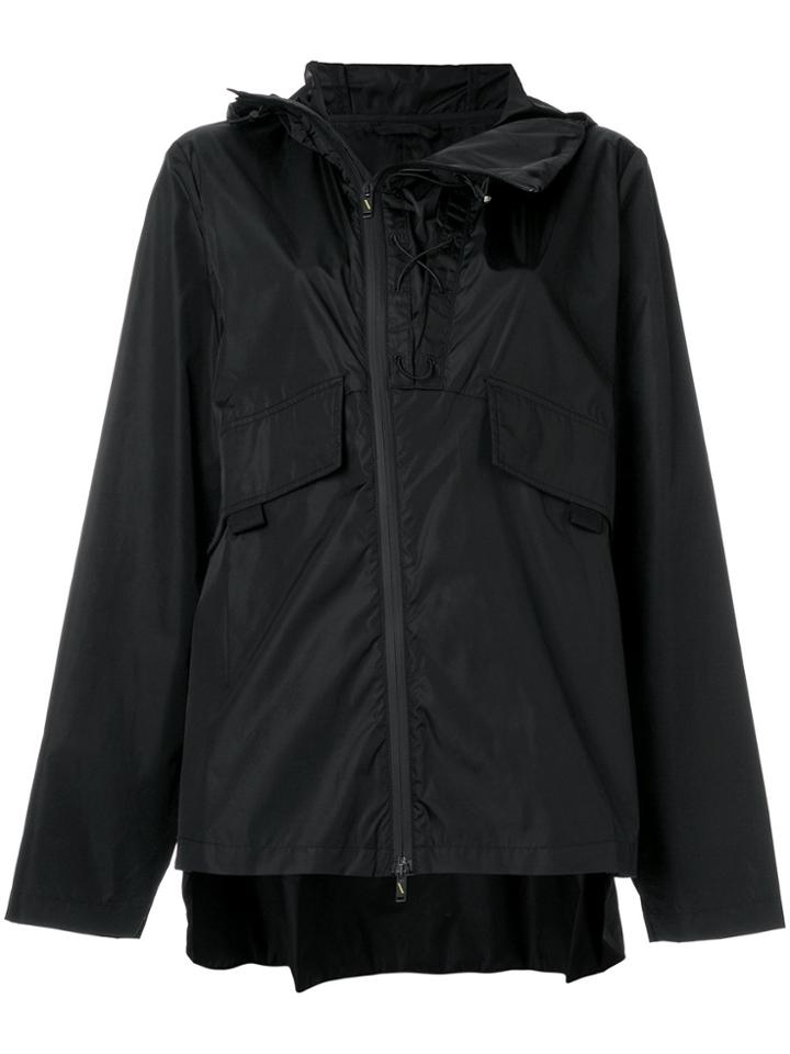 Sàpopa Off-centre Zip Raincoat - Black
